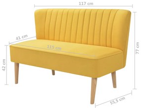Sofá de tecido 117x55,5x77 cm amarelo