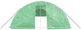 Estufa com estrutura de aço 90 m² 18x5x2,3 m verde