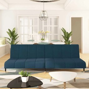 vidaXL Sofá-cama de 2 lugares veludo azul