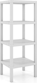 Estante de plástico cozinha com 4 níveis 38 x 32,5 x 99 cm, estante organizadora estreita e multifuncional, montagem sem ferramentas, para casa de ban