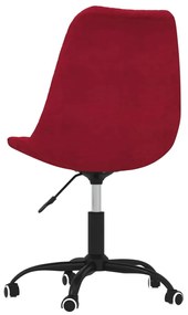 Cadeiras de jantar giratórias 2 pcs tecido vermelho tinto