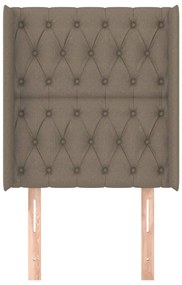 Cabeceira cama c/ abas tecido 83x16x118/128cm cinza-acastanhado
