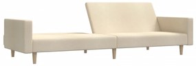 Sofá-cama de 2 lugares tecido cor creme