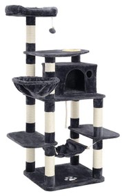 Árvore para gatos FEANDREA, torre de brinquedo 164 cm, cinza esfumaçado PCT99G