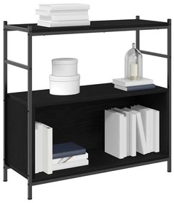 Estante de Livros vidaXL Carvalho Preto 80x30x78,5 cm Madeira Engenhei