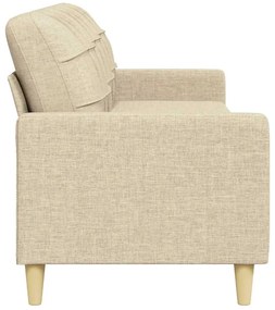 Sofá de 3 lugares tecido 210 cm cor creme