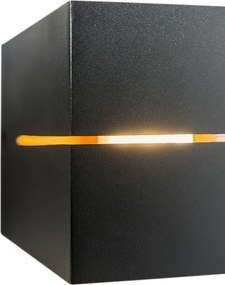 Conjunto de 4 candeeiros de parede inteligentes pretos com dourado 9,7 cm Incl. WiFi G9 - Transfer Groove