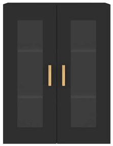 Móveis de parede 2 pcs derivados de madeira preto