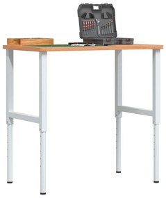 Bancada retangular 100x60x(71,5-98) cm madeira de faia maciça