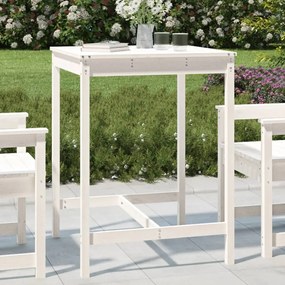 vidaXL Mesa de jardim 82,5x82,5x110 cm madeira de pinho maciça branco