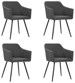 vidaXL Cadeiras de jantar 4 pcs tecido cinzento-escuro