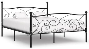 vidaXL Estrutura de cama com estrado de ripas 180x200 cm metal preto