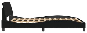 Estrutura de cama sem colchão 140x200 cm tecido preto
