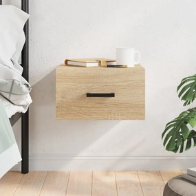 vidaXL Mesa de cabeceira montagem na parede 35x35x20 cm cor sonoma