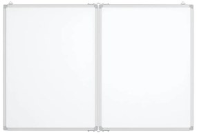 Quadro branco magnético dobrável 120x100x1,7 cm alumínio
