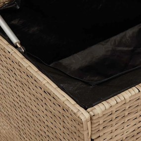 Caixa para almofadões de exterior 100x55x55,5 cm vime PE bege