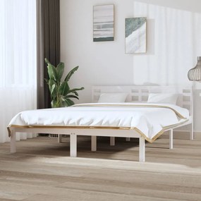 vidaXL Cama sem colchão 120x200 cm madeira de pinho maciça branco