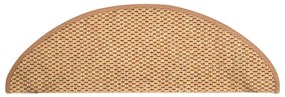 Tapetes escada adesivos aspeto sisal 15 pcs 65x21x4 cm laranja