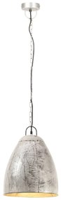 Candeeiro suspenso industrial redondo 25 W 32 cm E27 prateado