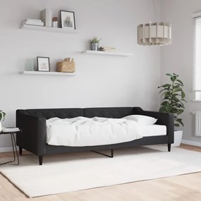 Sofá-cama com colchão 90x200 cm tecido preto