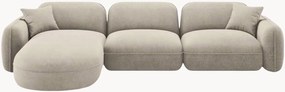 Sofá de canto modular em veludo Lucien (4 lugares), canto à esquerda