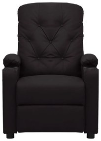 Poltrona reclinável couro artificial preto