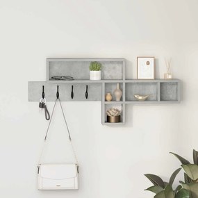 vidaXL Cabideiro de Parede Cinza concreto 100 x 12 x 43.5 cm