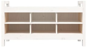 Banco de corredor 110x40x60 cm madeira de pinho maciça branco