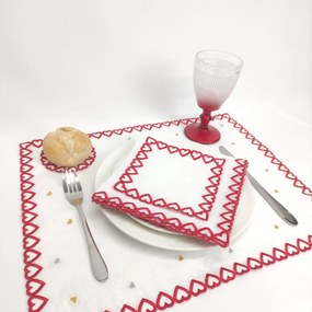 Individual/Guardanapo Toque de Amor Linho JOL