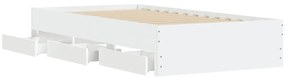 Estrutura cama c/ gavetas 90x190 cm derivados de madeira branco