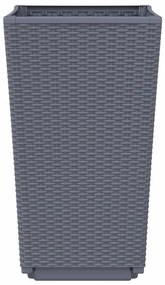 Vasos/floreiras 4 pcs 32,5x32,5x57 cm PP cinzento azul