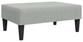 2 pcs conjunto de sofás veludo cinzento-claro