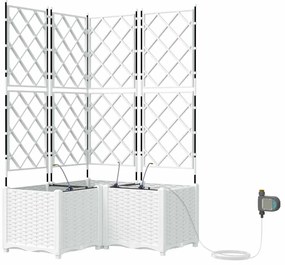 Jardineiras de Jardim 1 pc Branco 80 x 80 x 142 cm Plástico