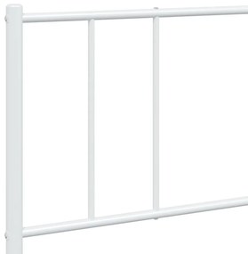 Estrutura de cama com cabeceira e pés 200x200 cm metal branco
