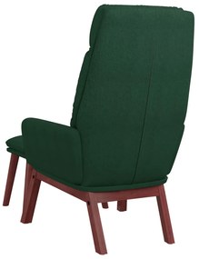 Cadeira de descanso com banco tecido verde-escuro