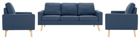 vidaXL 3 pcs conjunto de sofás tecido azul
