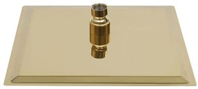 Cabeça de chuveiro quadrada 20x20 cm aço inoxidável dourado