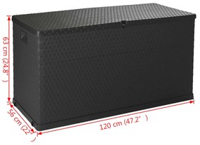 Móvel de arrumação para jardim 120x56x63 cm vime PE antracite