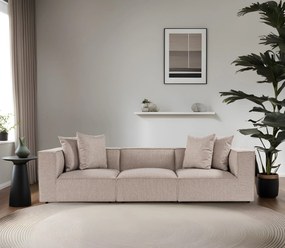 Sofá de 3 Lugares Sora – Bege Areia – 270 cm x 65 cm x 95 cm
