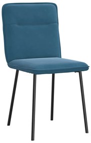 Cadeiras de jantar 2 pcs veludo azul