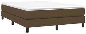 Estrutura de cama sem colchão 140x190 cm tecido castanho-escuro