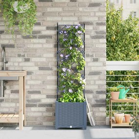 vidaXL Plantadeira com Treliça Cinza Claro 40x40x143 cm