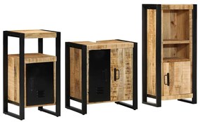 vidaXL Conjunto de Móveis para Banheiro 3 pcs Madeira de manga maciça