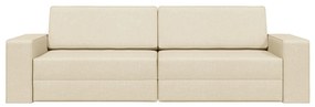 Sofá Cama 2-em-1 Creme 245x150x60.5 cm Tecido