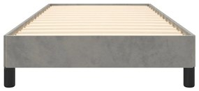 Estrutura de cama sem colchão 100x200 cm veludo cinzento-claro