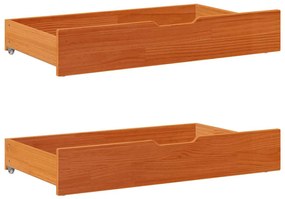 Gavetas para cama 2 pcs 95x55x17 cm pinho maciço castanho-mel
