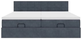 Estrutura cama otomana colchões 160x200 cm cinzento escuro