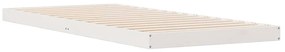 Estrutura de Cama de Chão vidaXL Branca 100x210 cm em Madeira Sólida d