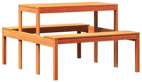 Mesa de piquenique 110x134x75 cm pinho maciço castanho-mel
