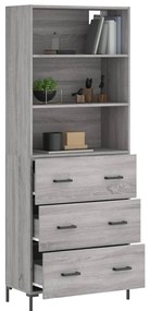 Armário alto 69,5x34x180 cm derivados de madeira sonoma cinza